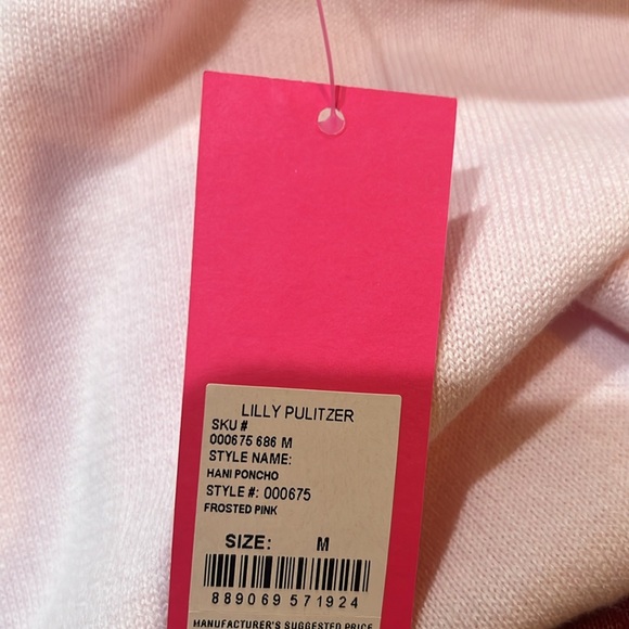 Lilly Pulitzer Girls Frosted Pink Hani Poncho size medium NWT - Picture 5 of 8